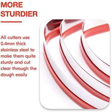 COOKIEQUE 3-Piece Candy Corn Cookie Cutter, Fall Thanksgiving Pumpkin Pie Cookie Cutters, Holiday Cookie Cutters, Unique Design with Protective Red Top PVC