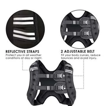 Prodigen Weighted Vest for Women and Men 12 Lbs with Reflective Stripe and Double Adjustable Buckle Straps Weight Vests for Strength Training, Jogging, Cardio, Weight Loss, Muscle Building, Purple