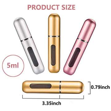 DFsucces Portable Mini Refillable Perfume Empty Spray Bottle,Scent Pump Case，Refillable Perfume Sp...