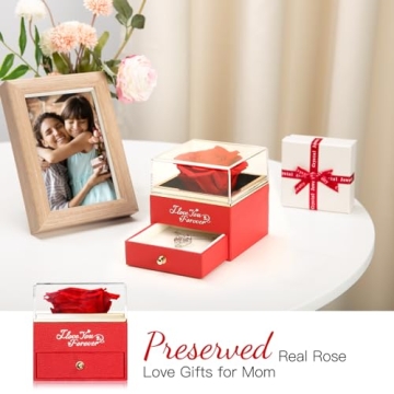 WILDLOVE Gifts: Preserved Rose & Mom Necklace Set