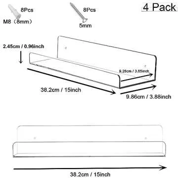 Cerpourt Acrylic Floating Wall Shelves Set of 4 for Home