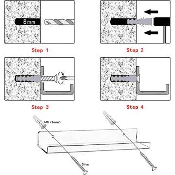 Cerpourt Acrylic Floating Wall Shelves Set of 4 for Home