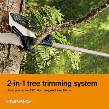 Fiskars 2-in-1 Extendable Pole Saw and Pruner Tool