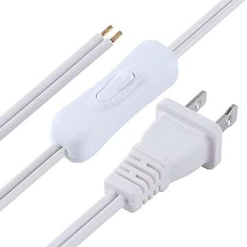 12FT Power Cord with On/Off Switch 18 AWG, Durable, Safe for Appliances