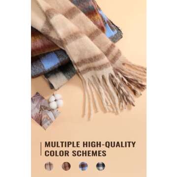 Passionbility Women's Winter Scarfs, Mohair Vintage Scarf for Women and Men, Large Chunky Scarf Cash...