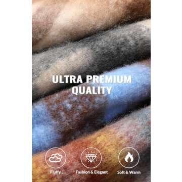 Passionbility Women's Winter Scarfs, Mohair Vintage Scarf for Women and Men, Large Chunky Scarf Cashmere Feel Blanket Wrap