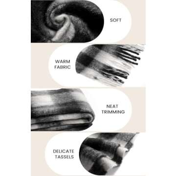 Passionbility Women's Winter Scarfs, Mohair Vintage Scarf for Women and Men, Large Chunky Scarf Cashmere Feel Blanket Wrap