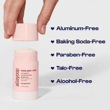 Alleyoop Slow Your Roll All-Natural Deodorant for Women & Men in Pomegranate - Formulated with Magnesium Hydroxide, Probiotics & Coconut Oil – Aluminum-Free, Baking Soda-Free, Cruelty-Free, Vegan