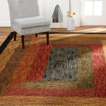 Home Dynamix Royalty Vega Contemporary Geometric Area Rug, Black/Brown, 7'8"x10'4"