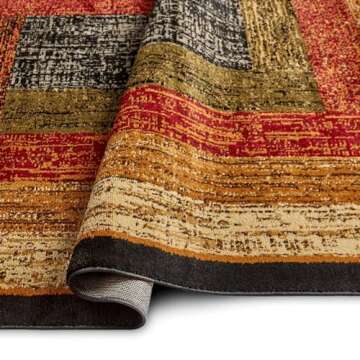 Home Dynamix Royalty Vega Contemporary Geometric Area Rug, Black/Brown, 7'8"x10'4"