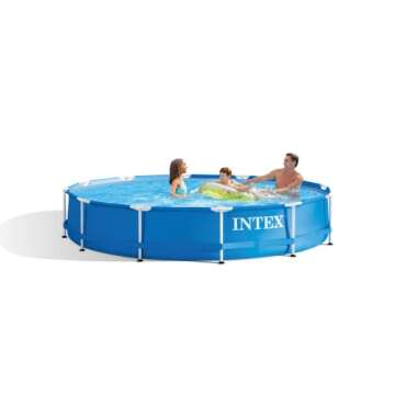 INTEX 28211EH Metal Frame Above Ground Swimming Pool Set: 12ft x 30in – Includes 530 GPH Cartridge Filter Pump – Puncture-Resistant Material – Rust Resistant – 1718 Gallon Capacity