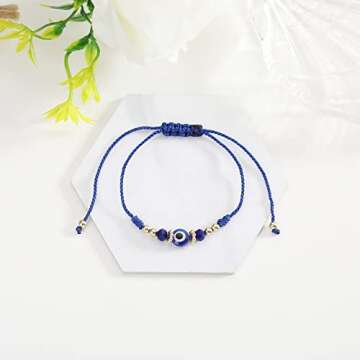 COLORFUL BLING Evil Eye Handmade Knots Cards Beaded Beads Protection Good Luck Thread String Rope Ad...
