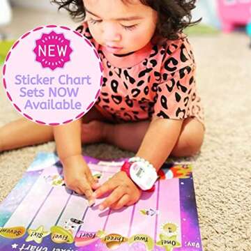 Potty Watch for Kids Potty Training - Potty Training Watch with 3 Fun Flashing Lights and Music - Water-Resistant Watch - Potty Watch Remind Kids Every 30, 60 or 90 Minutes - Pink