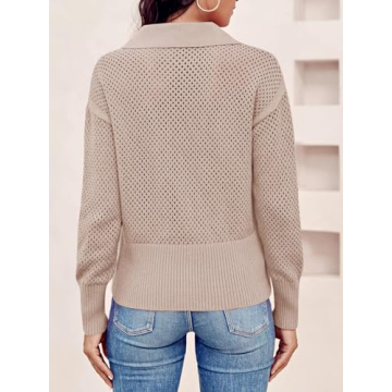 Stylish Doshoop Women's Half Zip Pullover Sweater