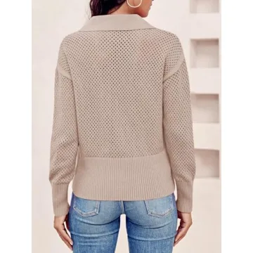 Stylish Doshoop Women's Half Zip Pullover Sweater