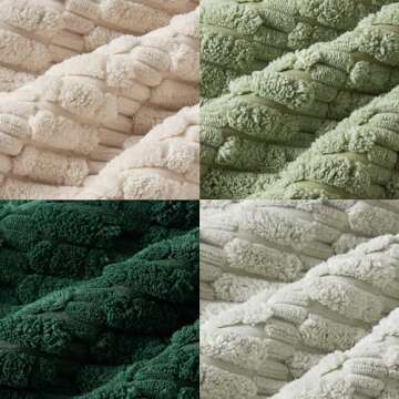 MIULEE Pack of 4 Spring Neutral Corduroy Decorative Throw Pillow Covers 18x18 Inch Farmhouse Boho Rustic Soft Striped Pillow Covers Home Decor for Sofa Living Room Couch Bed Green
