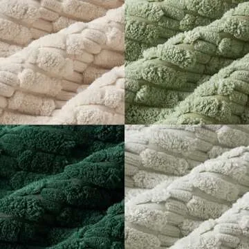 MIULEE Pack of 4 Spring Neutral Corduroy Decorative Throw Pillow Covers 18x18 Inch Farmhouse Boho Rustic Soft Striped Pillow Covers Home Decor for Sofa Living Room Couch Bed Green