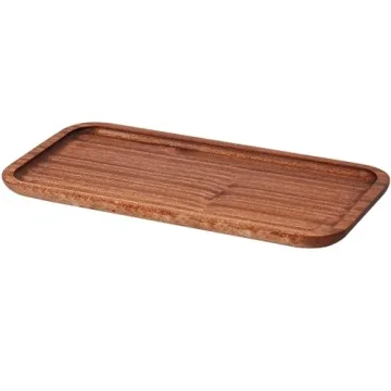 WUBOECE 13.78in Wooden Vanity Tray, Stylish Countertop Organizer for Every Home