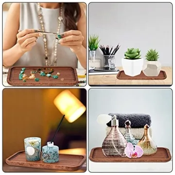 Elegant WUBOECE Wooden Vanity Tray for Organizing