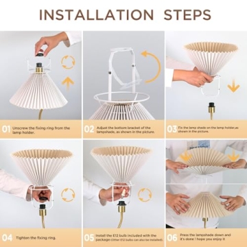 KUNJOULAM Small Pleated Table Lamp for Cozy Decor