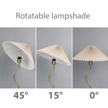 KUNJOULAM Small Pleated Table Lamp for Cozy Decor