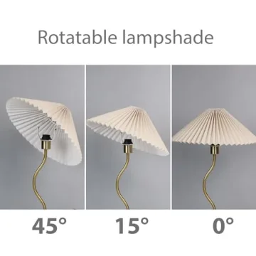 KUNJOULAM Small Pleated Table Lamp for Cozy Decor