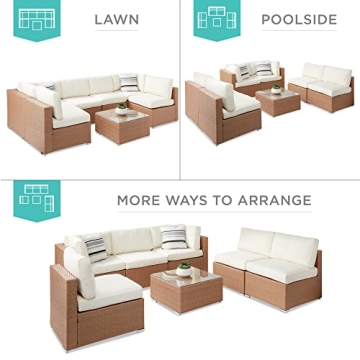 Stylish 7-Piece Modular Outdoor Wicker Sectional Set