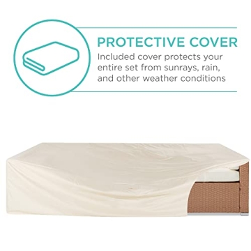 Stylish 7-Piece Modular Outdoor Wicker Sectional Set