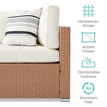 Stylish 7-Piece Modular Outdoor Wicker Sectional Set