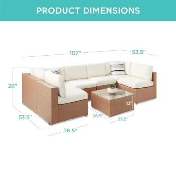 Stylish 7-Piece Modular Outdoor Wicker Sectional Set