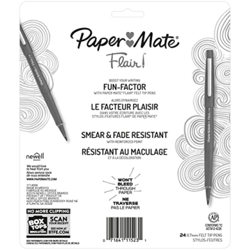 Paper Mate Flair Felt Tip Pens Set of 24 Assorted