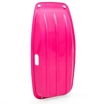 Best Choice Products 35in Kids Plastic Toboggan Snow Sled w/Pull Rope, 2 Handles - Pink