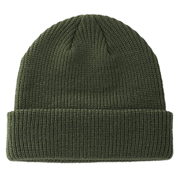 Connectyle Classic Men's Warm Winter Hats Acrylic Knit Cuff Beanie Cap Daily Beanie Hat (Army Green)