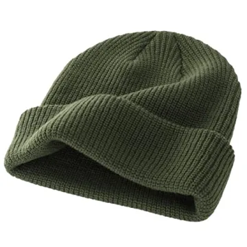 Warm Acrylic Knit Cuff Beanie for Winter Style