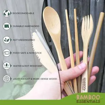 Bamboo Travel Utensil Set - Eco-Friendly Dining Solutions