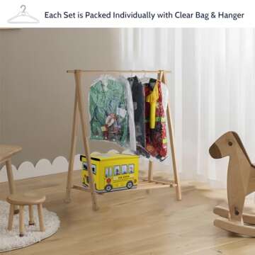 TopTie 4 Sets Kids Costumes w/Storage Box for Age 3-7, Children Dress Up Uniforms Fireman Doctor Police Surgeon