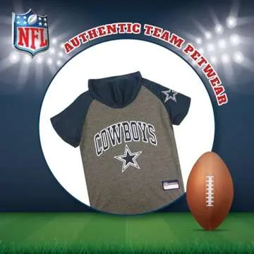 Pets First Hoodie for Dogs & Cats. NFL Football Licensed Dog Hoody Tee Shirt, Small. Sports Hoody T-Shirt for Pets. Licensed Sporty Dog Shirt