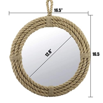 Nautical Rope Wrapped 16.5" Stonebriar Mirror