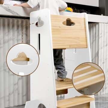 COSYLAND Adjustable Toddler Kitchen Tower - Stable Helper