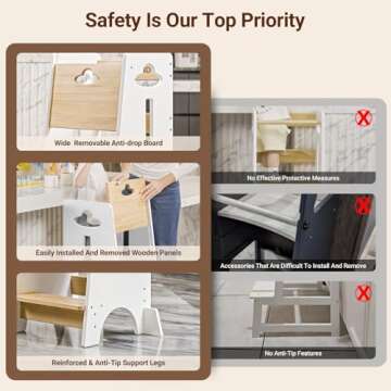 COSYLAND Adjustable Toddler Kitchen Tower - Stable Helper