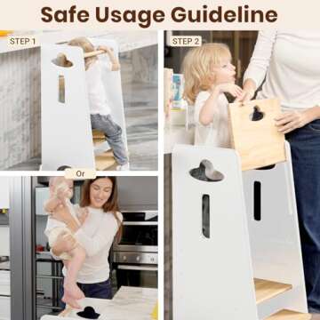 COSYLAND Adjustable Toddler Kitchen Tower - Stable Helper