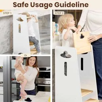 COSYLAND Adjustable Toddler Kitchen Tower - Stable Helper