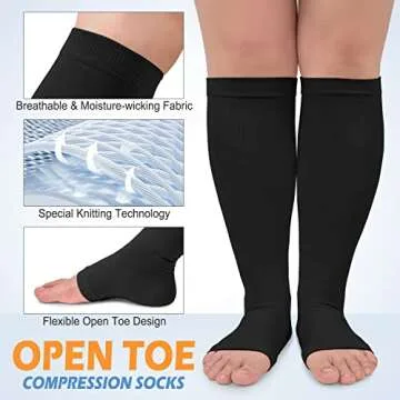 Open Toe Compression Socks for Enhanced Comfort and Fit