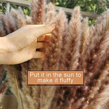 Natural Dried Pampas Grass Bonquet 30 Pcs, Boho Home Decor Bouquet, Dried Flowers for Wedding Floral Arrangements Wall Bathroom Decor