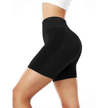 TSUTAYA Workout Gym Shorts for Women 5" Scrunch Seamless High Waisted Women's Contour Shorts for Running Cyling Yoga Squat Proof Black M