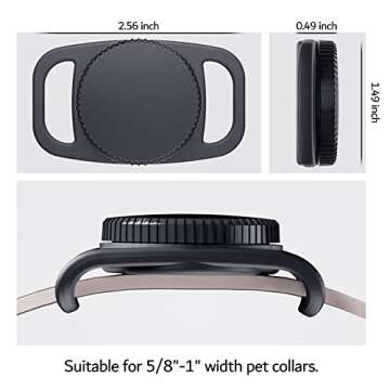 PZOZ Waterproof Airtag Dog Collar Holder (2 Pack) for Apple AirTag, Plastic & Silicone Pet Collar Ca...