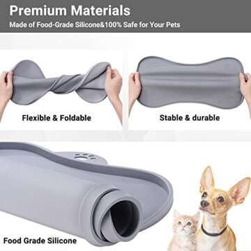 KILIN Silicone Dog Feeding Mat - Waterproof & Spill-Proof