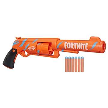 Nerf Fortnite 6-SH Dart Blaster - Camo Pulse Wrap, Hammer Action Priming, 6-Dart Rotating Drum, Incl...