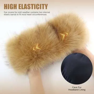 RANOME Faux Fur Headband for Cozy Winter Style