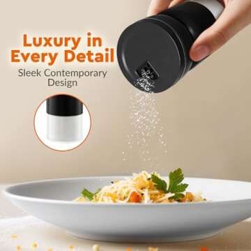Stylish HOME EC Salt and Pepper Shaker Set - Adjustable Pour Holes